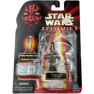 Star Wars Hasbro 1998 Gasgano Pit Droid CommTech Figure Sealed Damaged Card